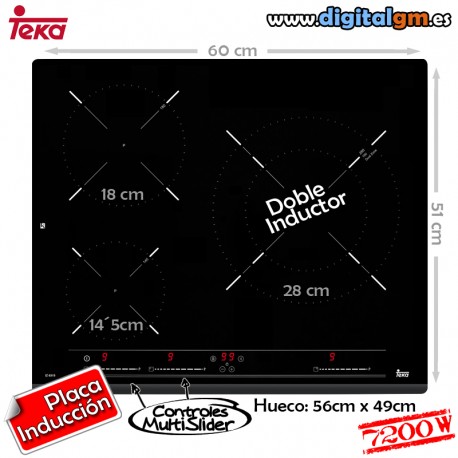  PLACA INDUCCIÓN TEKA (3F/28cm DOBLE/7.200W)