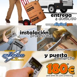 INSTALACION AIRE ACONDICIONADO de 2250 a 4500 frig. (básica)