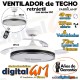 VENTILADOR TECHO 49/107cm "ESCARCHA" FABRILAMP (BCO.NGR./72w)