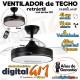  VENTILADOR TECHO 41/91cm "OLIMPIA" FABRILAMP (NEGRO/48w)