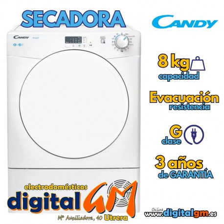  SECADORA CANDY EVACUAC. (8Kg/RESISTENCIA)