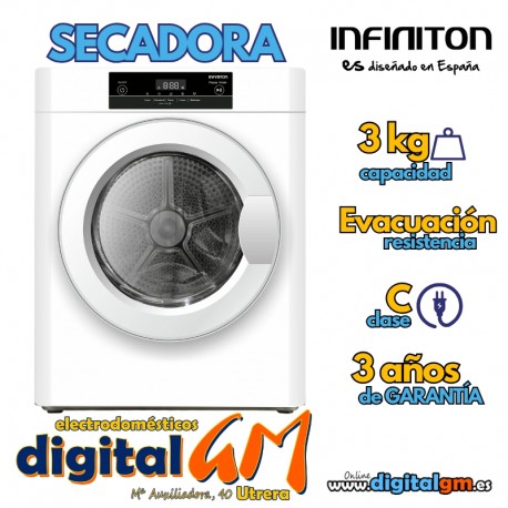  SECADORA INFINITON EVACUAC. (3Kg/RESISTENCIA)