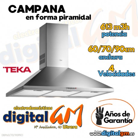  CAMPANA TEKA INOX (PIRAMIDAL/613m3h) 