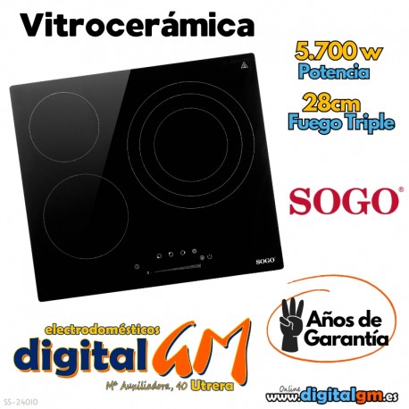  PLACA VITRO SOGO (3 fuegos)