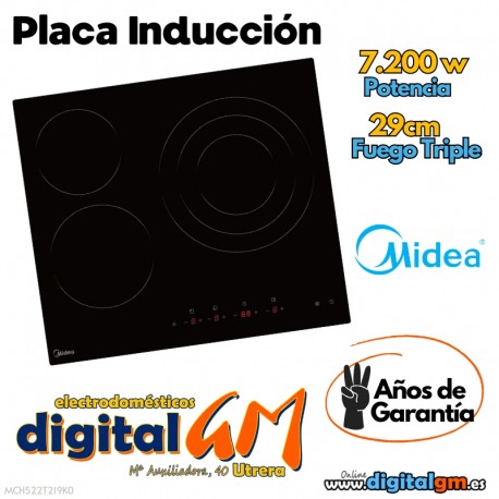  PLACA INDUCCIÓN MIDEA (3 FUEGOS/7200w)