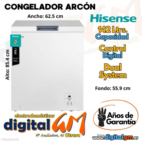  CONGELADOR HISENSE 142L (ancho65.5 x fondo55.9)