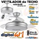  VENTILADOR TECHO 40/91cm "ESPARTA" FABRILAMP (PLATA/59w)