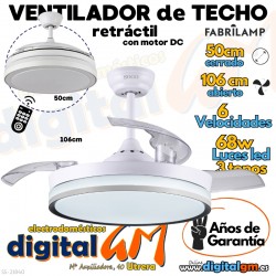  VENTILADOR TECHO 42/106cm "SS-21840" SOGO (BLANCO/36w)
