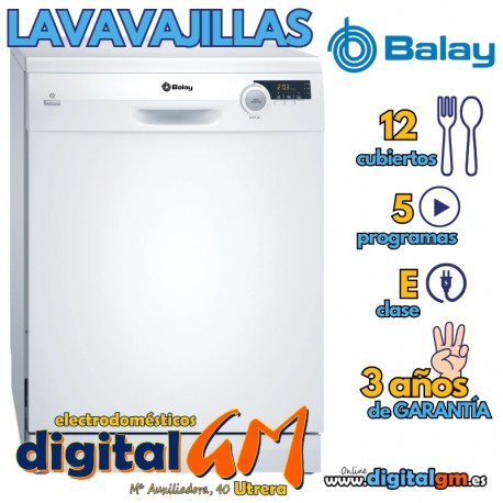  LAVAVAJILLAS BALAY BCO. (12S/E/POLINOX)