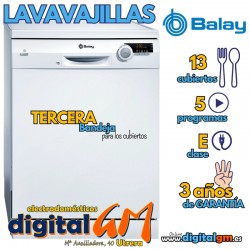  LAVAVAJILLAS BALAY BCO. 3ª BANDEJA (13S/E/POLINOX)